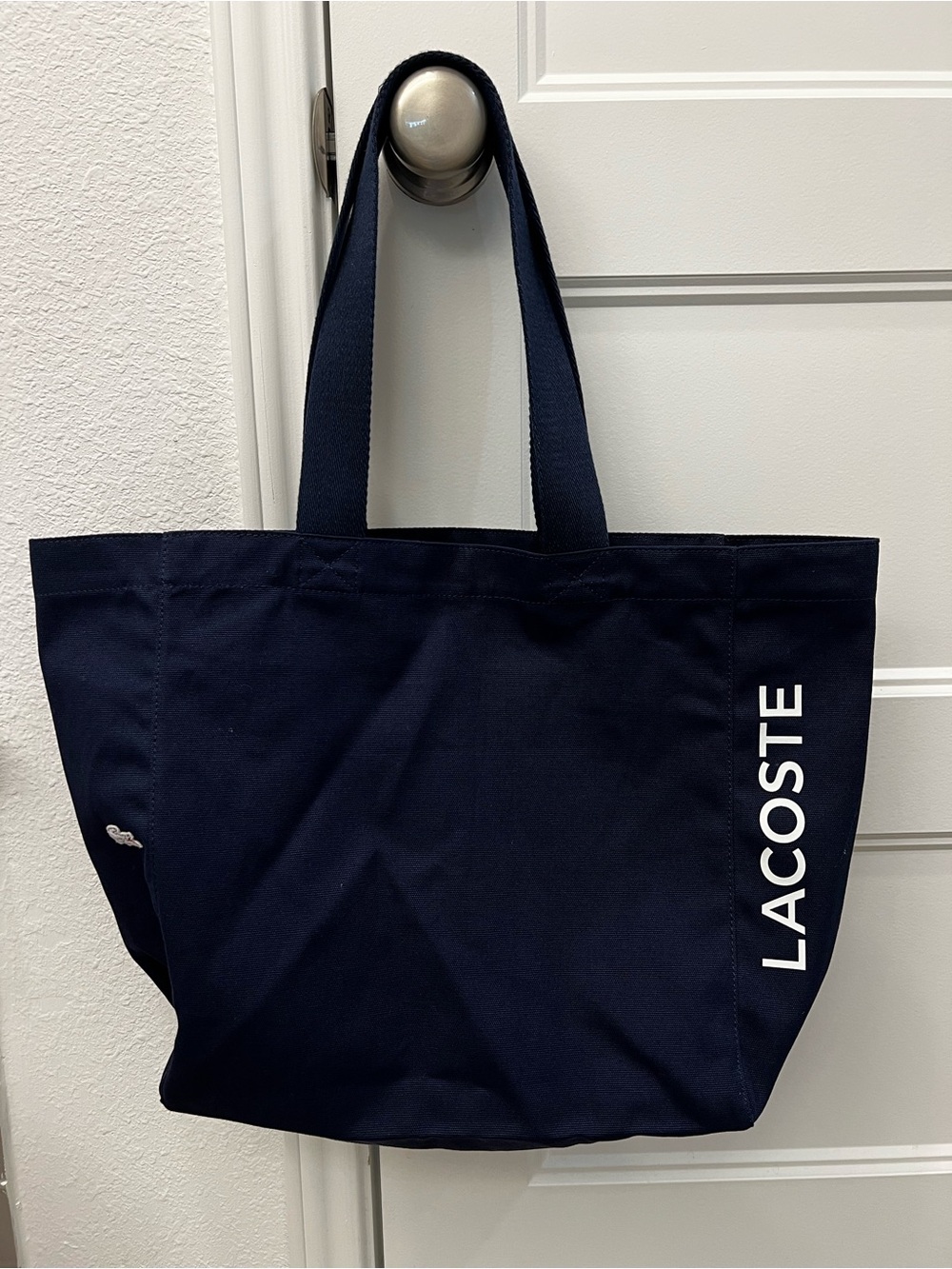 Lacoste cotton Large Tote Bag- Navy Blue